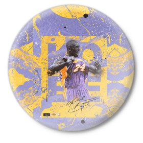 Значок с принтом Kobe Bryant в Петрозаводске,  металл | круглая форма, металлическая застежка в виде булавки | angeles | bryant | kobe | lakers | los | nba | баскетбольный | клуб
