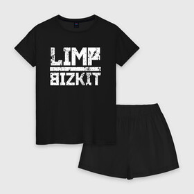 Женская пижама с шортиками хлопок с принтом LIMP BIZKIT в Петрозаводске, 100% хлопок | футболка прямого кроя, шорты свободные с широкой мягкой резинкой | dj lethal | limp bizkit | rock | джон отто | лимп бизкит | майк смит | музыка | роб уотерс | рок | сэм риверс | терри бальзамо | уэс борланд | фред дёрст