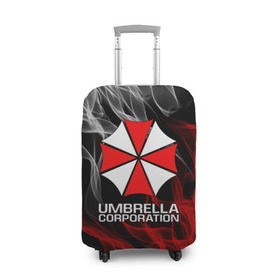 Чехол для чемодана 3D с принтом UMBRELLA CORP в Петрозаводске, 86% полиэфир, 14% спандекс | двустороннее нанесение принта, прорези для ручек и колес | ada wong | biohazard | leon | nemesis | project resistance | raccoon city | re2 | resident evil 2 | rpd | stars | umbrella | ада вонг | амбрелла | немесис | ужасы