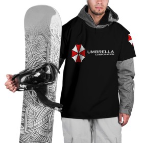 Накидка на куртку 3D с принтом Umbrella Corporation в Петрозаводске, 100% полиэстер |  | апокалипсис | зла | зомби | обитель | твирус