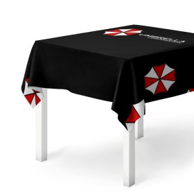 Скатерть 3D с принтом Umbrella Corporation в Петрозаводске, 100% полиэстер (ткань не мнется и не растягивается) | Размер: 150*150 см | Тематика изображения на принте: апокалипсис | зла | зомби | обитель | твирус