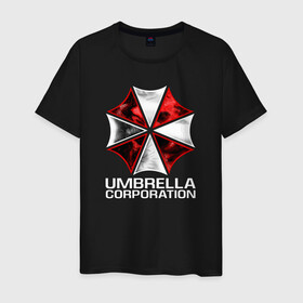Мужская футболка хлопок с принтом UMBRELLA CORP в Петрозаводске, 100% хлопок | прямой крой, круглый вырез горловины, длина до линии бедер, слегка спущенное плечо. | Тематика изображения на принте: ada wong | biohazard | leon | nemesis | project resistance | raccoon city | re2 | resident evil 2 | rpd | stars | umbrella | ада вонг | амбрелла | немесис | ужасы
