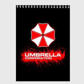 Скетчбук с принтом Umbrella Corporation в Петрозаводске, 100% бумага
 | 48 листов, плотность листов — 100 г/м2, плотность картонной обложки — 250 г/м2. Листы скреплены сверху удобной пружинной спиралью | corporation | umbrella | umbrella corporation | амбрела | амбрелла корпорейшн | военная корпорация | корпорация | фармацевтическая корпорация
