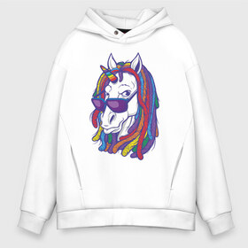 Мужское худи Oversize хлопок с принтом Rasta Unicorn в Петрозаводске, френч-терри — 70% хлопок, 30% полиэстер. Мягкий теплый начес внутри —100% хлопок | боковые карманы, эластичные манжеты и нижняя кромка, капюшон на магнитной кнопке | bob | bobmarley | dreadlocks | horse | rasta | unicorn | боб марли | дредлок | дредлоки | дреды | единорог | лошадь | раста | растаман | цвет