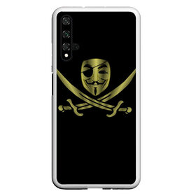 Чехол для Honor 20 с принтом Анонимус Пират в Петрозаводске, Силикон | Область печати: задняя сторона чехла, без боковых панелей | Тематика изображения на принте: anonymous | v   значит вендетта | анонимус | анонимусы | вендетта | гай фокс | гая фокса | женскую | купить | маска | маска v | мужскую | пират | пирата | с анонимусом | с маской | с пиратом | хакер | хактивизм