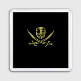 Магнит 55*55 с принтом Анонимус Пират в Петрозаводске, Пластик | Размер: 65*65 мм; Размер печати: 55*55 мм | anonymous | v   значит вендетта | анонимус | анонимусы | вендетта | гай фокс | гая фокса | женскую | купить | маска | маска v | мужскую | пират | пирата | с анонимусом | с маской | с пиратом | хакер | хактивизм