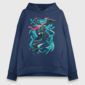 Женское худи Oversize хлопок с принтом Hatsune Miku Expo в Петрозаводске, френч-терри — 70% хлопок, 30% полиэстер. Мягкий теплый начес внутри —100% хлопок | боковые карманы, эластичные манжеты и нижняя кромка, капюшон на магнитной кнопке | hatsune miku | miku hatsune | vocaloid | вокалоид | мику хатсуне | мику хатсунэ | мику хацуне | мику хацунэ | хатсуне мику | хатсунэ мику | хацуне мику | хацунэ мику