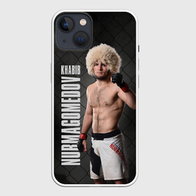 Чехол для iPhone 13 с принтом Хабиб Нурмагомедов в Петрозаводске,  |  | habib | khabib | khabib nurmagomedov | mma | nurmagomedov | the eagle | ufc | боец | бои без правил | борьба | микс файт | мма | нурмагомедов | орёл | самбо | хабиб | хабиб нурмагомедов