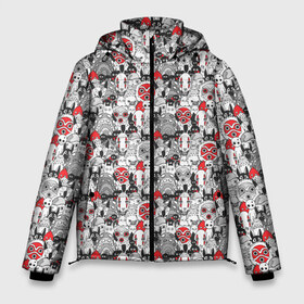 Мужская зимняя куртка 3D с принтом Studio Ghibli в Петрозаводске, верх — 100% полиэстер; подкладка — 100% полиэстер; утеплитель — 100% полиэстер | длина ниже бедра, свободный силуэт Оверсайз. Есть воротник-стойка, отстегивающийся капюшон и ветрозащитная планка. 

Боковые карманы с листочкой на кнопках и внутренний карман на молнии. | Тематика изображения на принте: studio ghibli | ведьмина служба доставки | навсикая | небесный замок лапута | студия гибли | тоторо | унесенные призраками | ходячий замок
