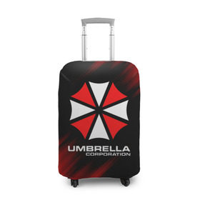 Чехол для чемодана 3D с принтом Umbrella Corporation в Петрозаводске, 86% полиэфир, 14% спандекс | двустороннее нанесение принта, прорези для ручек и колес | corp | corporation | resident evil | umbrella | umbrella corporation | зомби апокалипсис | зонт | игра