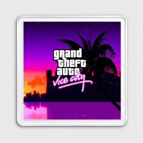 Магнит 55*55 с принтом GTA:VICE CITY в Петрозаводске, Пластик | Размер: 65*65 мм; Размер печати: 55*55 мм | grand theft auto 2 | grand theft auto 3 | grand theft auto v | grand theft auto: san andreas | grand theft auto: vice city | gta 1 | gta 2 | gta 3 | gta 4 | gta 5 | gta online | gta v | город | игры