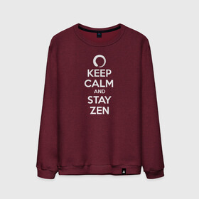 Мужской свитшот хлопок с принтом Keep calm & stay Zen в Петрозаводске, 100% хлопок |  | aum | zen | будда | буддизм | дзен | мантра | ом | религия