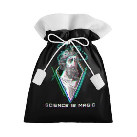 Подарочный 3D мешок с принтом Magic is science - Пифагор в Петрозаводске, 100% полиэстер | Размер: 29*39 см | magic | science | астрономия | геометрия | картинки | математика | мем | наука | пифагор | приколы | треугольник | физика | школа | школьник