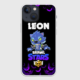 Чехол для iPhone 13 mini с принтом Brawl stars leon оборотень в Петрозаводске,  |  | bea | bib | brawl stars | crow | el brown | leon | max | nita | sally leon | shark | акула | биа | биби | бравл старс | ворон | игра | леон | макс | нита | оборотень | салли леон | сэлли леон | шарк | эл браун