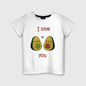 Детская футболка хлопок с принтом AVOCADO LOVE в Петрозаводске, 100% хлопок | круглый вырез горловины, полуприлегающий силуэт, длина до линии бедер | avokado | авокадо