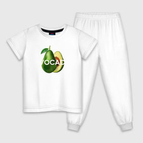 Детская пижама хлопок с принтом АВОКАДО в Петрозаводске, 100% хлопок |  брюки и футболка прямого кроя, без карманов, на брюках мягкая резинка на поясе и по низу штанин
 | Тематика изображения на принте: avocado | character | cute pictures | exotic | fruit | nut | vegan | vegetables | vegetarian | авокадо | веган | вегетарианец | милые картинки | овощи | орех | персонаж | фрукты | экзотика
