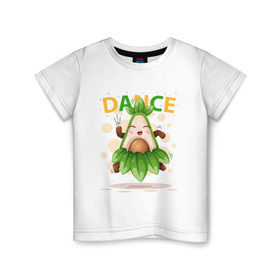 Детская футболка хлопок с принтом АВОКАДО в Петрозаводске, 100% хлопок | круглый вырез горловины, полуприлегающий силуэт, длина до линии бедер | Тематика изображения на принте: avocado | character | cute pictures | exotic | fruit | nut | vegan | vegetables | vegetarian | авокадо | веган | вегетарианец | милые картинки | овощи | орех | персонаж | фрукты | экзотика