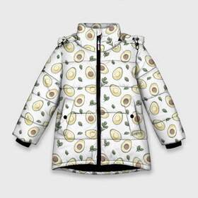 Зимняя куртка для девочек 3D с принтом АВОКАДО в Петрозаводске, ткань верха — 100% полиэстер; подклад — 100% полиэстер, утеплитель — 100% полиэстер. | длина ниже бедра, удлиненная спинка, воротник стойка и отстегивающийся капюшон. Есть боковые карманы с листочкой на кнопках, утяжки по низу изделия и внутренний карман на молнии. 

Предусмотрены светоотражающий принт на спинке, радужный светоотражающий элемент на пуллере молнии и на резинке для утяжки. | avocado | character | cute pictures | exotic | fruit | nut | vegan | vegetables | vegetarian | авокадо | веган | вегетарианец | милые картинки | овощи | орех | персонаж | фрукты | экзотика