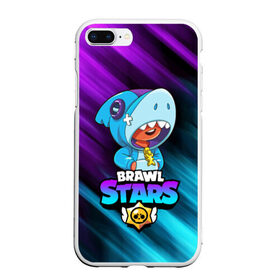 Чехол для iPhone 7Plus/8 Plus матовый с принтом BRAWL STARS LEON SHARK в Петрозаводске, Силикон | Область печати: задняя сторона чехла, без боковых панелей | bibi | brawl stars | crow | el brown | leon | leon shark | max | sally leon | shark | stars | werewolf | акула | биби | ворон | леон | оборотень