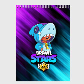 Скетчбук с принтом BRAWL STARS LEON SHARK в Петрозаводске, 100% бумага
 | 48 листов, плотность листов — 100 г/м2, плотность картонной обложки — 250 г/м2. Листы скреплены сверху удобной пружинной спиралью | bibi | brawl stars | crow | el brown | leon | leon shark | max | sally leon | shark | stars | werewolf | акула | биби | ворон | леон | оборотень