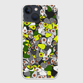 Чехол для iPhone 13 mini с принтом Камуфляж с авокадо в Петрозаводске,  |  | avocado | адвокадо | веган | еда | камо | милитари | оовощь | паттерн | фрукт | хаки