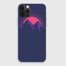 Чехол для iPhone 12 Pro Max с принтом Mountain sunset в Петрозаводске, Силикон |  | mountain | sunset. purple. фиолетовый | vector | арт | вектор | горы | закат | принт | природа