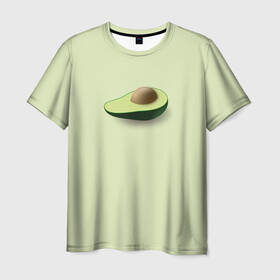 Мужская футболка 3D с принтом Авокадо в Петрозаводске, 100% полиэфир | прямой крой, круглый вырез горловины, длина до линии бедер | авокадо | веган | еда блогеров | мемы | минимализм | прикольные картинки | прикольные надписи | растение | фрукт