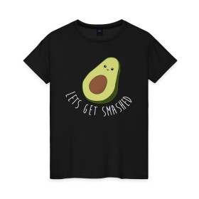 Женская футболка хлопок с принтом Авокадо в Петрозаводске, 100% хлопок | прямой крой, круглый вырез горловины, длина до линии бедер, слегка спущенное плечо | авокадо | мемы | минимализм | прикольные картинки | прикольные надписи | растение | фрукт
