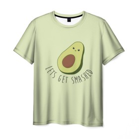Мужская футболка 3D с принтом Авокадо в Петрозаводске, 100% полиэфир | прямой крой, круглый вырез горловины, длина до линии бедер | авокадо | мемы | минимализм | прикольные картинки | прикольные надписи | растение | фрукт