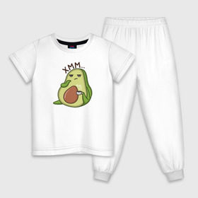 Детская пижама хлопок с принтом Авокадо в Петрозаводске, 100% хлопок |  брюки и футболка прямого кроя, без карманов, на брюках мягкая резинка на поясе и по низу штанин
 | Тематика изображения на принте: авокадо | веган | еда блогеров | мемы | минимализм | прикольные картинки | прикольные надписи | растение | смешное авокадо | фрукт