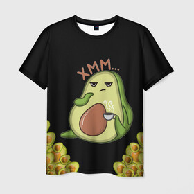 Мужская футболка 3D с принтом Авокадо в Петрозаводске, 100% полиэфир | прямой крой, круглый вырез горловины, длина до линии бедер | авокадо | веган | еда блогеров | мемы | минимализм | прикольные картинки | прикольные надписи | растение | смешное авокадо | фрукт