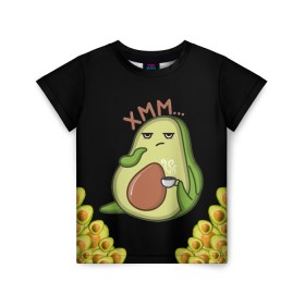 Детская футболка 3D с принтом Авокадо в Петрозаводске, 100% гипоаллергенный полиэфир | прямой крой, круглый вырез горловины, длина до линии бедер, чуть спущенное плечо, ткань немного тянется | авокадо | веган | еда блогеров | мемы | минимализм | прикольные картинки | прикольные надписи | растение | смешное авокадо | фрукт