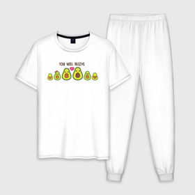 Мужская пижама хлопок с принтом Авокадо в Петрозаводске, 100% хлопок | брюки и футболка прямого кроя, без карманов, на брюках мягкая резинка на поясе и по низу штанин
 | авокадо | веган | еда блогеров | мемы | минимализм | прикольные картинки | прикольные надписи | растение | смешное авокадо | фрукт