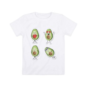 Детская футболка хлопок с принтом Авокадо в Петрозаводске, 100% хлопок | круглый вырез горловины, полуприлегающий силуэт, длина до линии бедер | Тематика изображения на принте: авокадо | веган | еда блогеров | мемы | минимализм | прикольные картинки | прикольные надписи | растение | смешное авокадо | фрукт