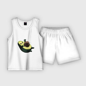 Детская пижама с шортами хлопок с принтом Авокадо в Петрозаводске,  |  | авокадо | веган | еда блогеров | мемы | минимализм | прикольные картинки | прикольные надписи | растение | смешное авокадо | фрукт