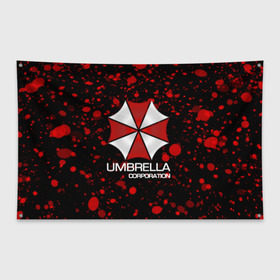 Флаг-баннер с принтом UMBRELLA CORP в Петрозаводске, 100% полиэстер | размер 67 х 109 см, плотность ткани — 95 г/м2; по краям флага есть четыре люверса для крепления | biohazard | biohazard 7 | crocodile | fang | game | hand | monster | new umbrella | resident evil | resident evil 7 | umbrella | umbrella corp | umbrella corporation | zombie | обитель