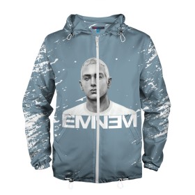 Мужская ветровка 3D с принтом EMINEM. в Петрозаводске, 100% полиэстер | подол и капюшон оформлены резинкой с фиксаторами, два кармана без застежек по бокам, один потайной карман на груди | eminem | marshall bruce mathers | music to be murdered by | rap | американский рэпер | зарубежный реп | маршалл брюс мэтерс | музыка | реп | рэпер | эм | эминем