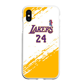 Чехол для iPhone XS Max матовый с принтом KOBE BRYANT в Петрозаводске, Силикон | Область печати: задняя сторона чехла, без боковых панелей | Тематика изображения на принте: 24 | kobebryant | lakers | nba | баскетбол | баскетболист | коби брайант | лейкерс | нба | спорт