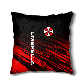 Подушка 3D с принтом UMBRELLA CORPORATION. в Петрозаводске, наволочка – 100% полиэстер, наполнитель – холлофайбер (легкий наполнитель, не вызывает аллергию). | состоит из подушки и наволочки. Наволочка на молнии, легко снимается для стирки | corp | corporation | resident evil | umbrella | umbrella corporation | зомби апокалипсис | зонт | игра