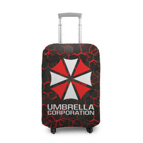 Чехол для чемодана 3D с принтом UMBRELLA CORPORATION. в Петрозаводске, 86% полиэфир, 14% спандекс | двустороннее нанесение принта, прорези для ручек и колес | corp | corporation | resident evil | umbrella | umbrella corporation | зомби апокалипсис | зонт | игра
