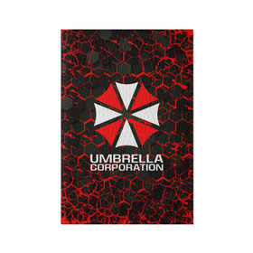 Обложка для паспорта матовая кожа с принтом UMBRELLA CORPORATION. в Петрозаводске, натуральная матовая кожа | размер 19,3 х 13,7 см; прозрачные пластиковые крепления | corp | corporation | resident evil | umbrella | umbrella corporation | зомби апокалипсис | зонт | игра