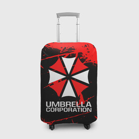 Чехол для чемодана 3D с принтом UMBRELLA CORPORATION. в Петрозаводске, 86% полиэфир, 14% спандекс | двустороннее нанесение принта, прорези для ручек и колес | corp | corporation | resident evil | umbrella | umbrella corporation | зомби апокалипсис | зонт | игра