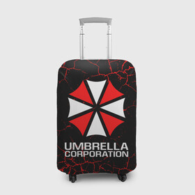 Чехол для чемодана 3D с принтом UMBRELLA CORPORATION. в Петрозаводске, 86% полиэфир, 14% спандекс | двустороннее нанесение принта, прорези для ручек и колес | corp | corporation | resident evil | umbrella | umbrella corporation | зомби апокалипсис | зонт | игра