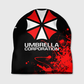 Шапка 3D с принтом UMBRELLA CORPORATION. в Петрозаводске, 100% полиэстер | универсальный размер, печать по всей поверхности изделия | corp | corporation | resident evil | umbrella | umbrella corporation | зомби апокалипсис | зонт | игра