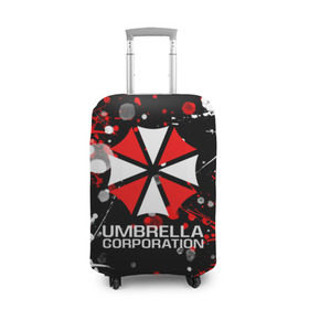 Чехол для чемодана 3D с принтом UMBRELLA CORPORATION. в Петрозаводске, 86% полиэфир, 14% спандекс | двустороннее нанесение принта, прорези для ручек и колес | corp | corporation | resident evil | umbrella | umbrella corporation | зомби апокалипсис | зонт | игра