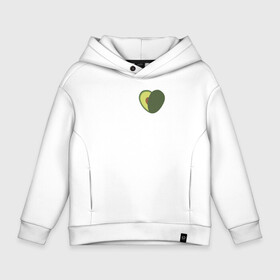 Детское худи Oversize хлопок с принтом Avocado Heart в Петрозаводске, френч-терри — 70% хлопок, 30% полиэстер. Мягкий теплый начес внутри —100% хлопок | боковые карманы, эластичные манжеты и нижняя кромка, капюшон на магнитной кнопке | avocado | vegan | vegetarian | авокадо | веган | вегетарианство