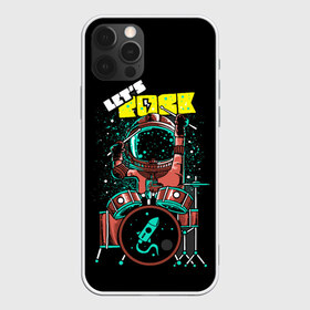 Чехол для iPhone 12 Pro Max с принтом Lets Rock в Петрозаводске, Силикон |  | art | astronaut | drummer | drums | rock | rocket | space | арт | астронавт | барабанщик | барабаны | космонавт | космос | ракета | рок