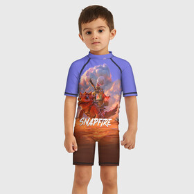 Детский купальный костюм 3D с принтом Snapfire в Петрозаводске, Полиэстер 85%, Спандекс 15% | застежка на молнии на спине | dota2 | snapfire | снэпфаер | снэпфайер