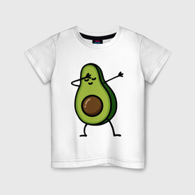 Детская футболка хлопок с принтом Авокадо DAB в Петрозаводске, 100% хлопок | круглый вырез горловины, полуприлегающий силуэт, длина до линии бедер | авакадо | авокадо | авокадо игрушка | авокадо фото | авокадо фрукт | делал дэб | дэб | дэбить | жест дэб