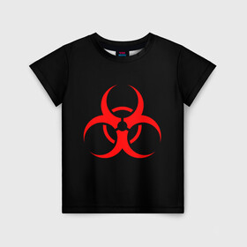 Детская футболка 3D с принтом Plague inc в Петрозаводске, 100% гипоаллергенный полиэфир | прямой крой, круглый вырез горловины, длина до линии бедер, чуть спущенное плечо, ткань немного тянется | game | ncov2019 | plague inc | warning | вирус | знак | игра | китай | коронавирус | опасность | символ